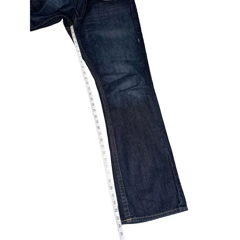 True Religion Y2K Denim Jeans Mens 38 X34 Shade Q Straight‎ Dark Wash MDE800L17